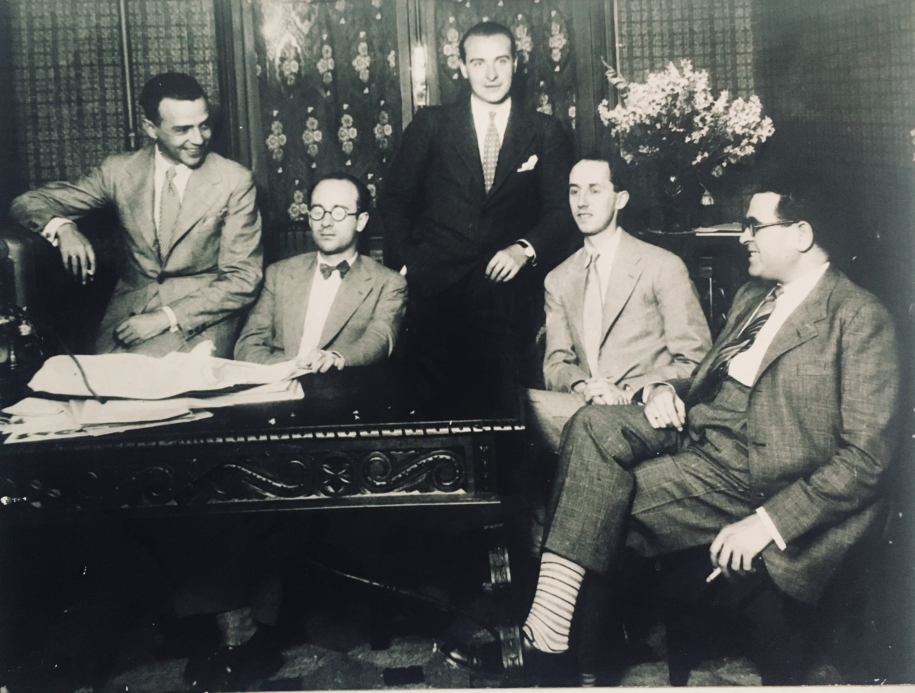 J. Bautista, R. Halffter, G. Pittaluga, F. Remacha y Salvador Bacarisse en Unión Radio. Años 30